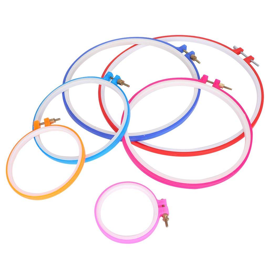 Stickerei Hoops Kunststoff Kreis Kreuzstich Frame Set Einstellbare DIY Nähen Tools