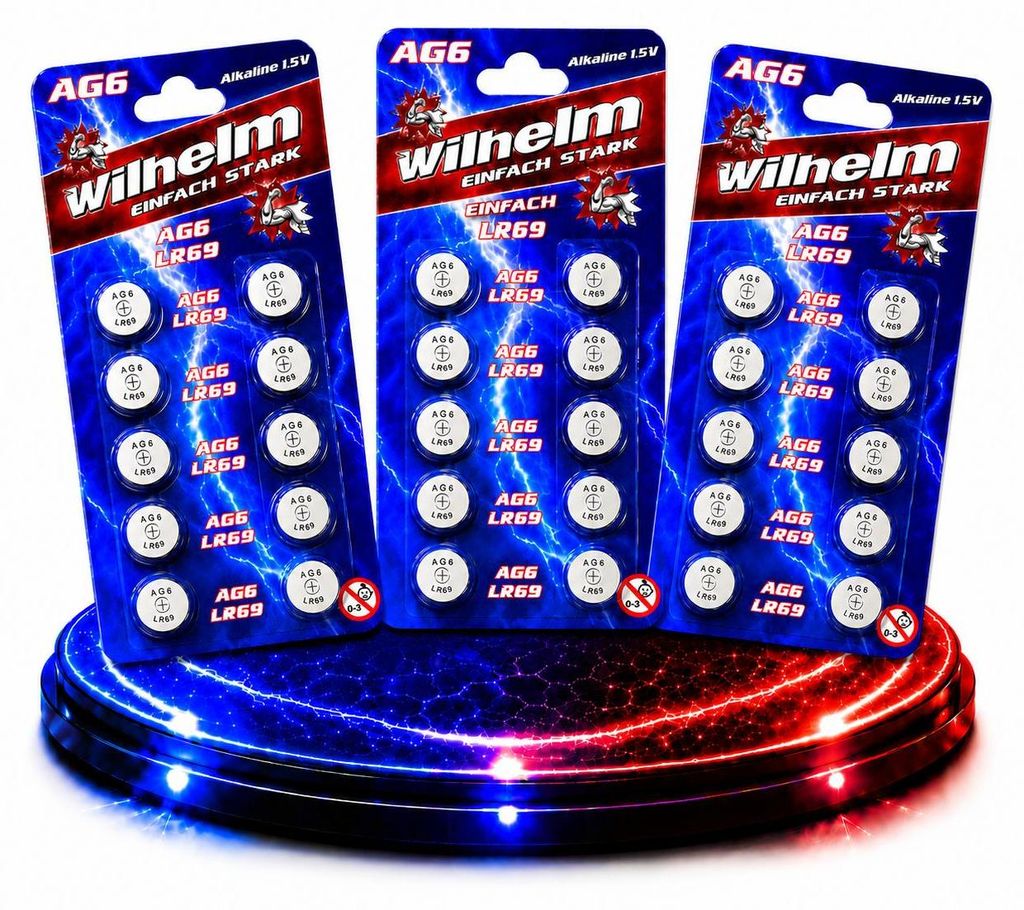 30 x Wilhelm AG6 LR69 - LR921 - 171 - 371 - GP71A Produktbild 