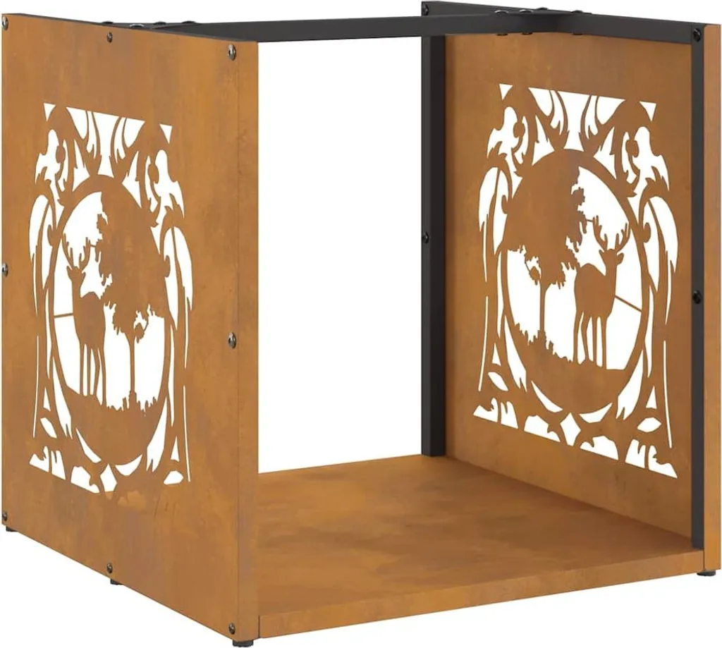Rastrelliera Legna vidaXL 40x40x40 Acciaio Corten | Portalegna Design Esterno