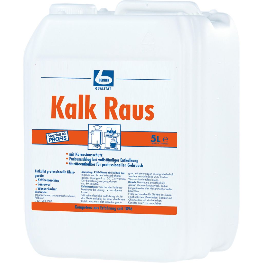 Dr. Becher Kalk Raus Kalklöser für Küchengeräte - 5 Liter | Kanister (5 l)