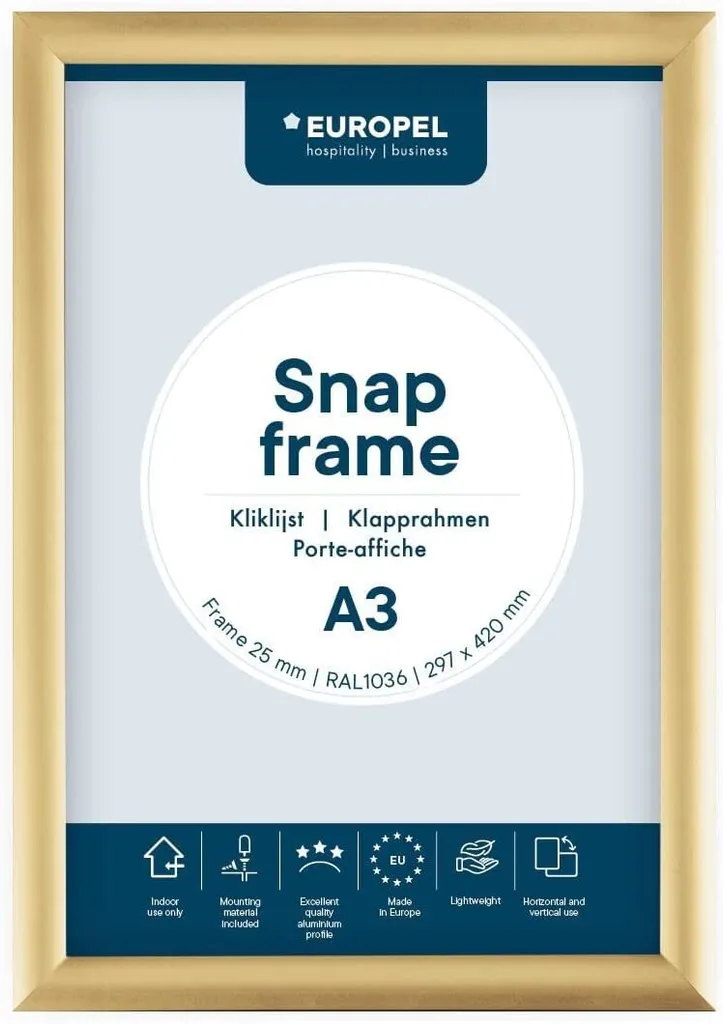 EUROPEL 355084 EUROPEL Cornice per poster Premium, DIN A3, 25 mm, oro