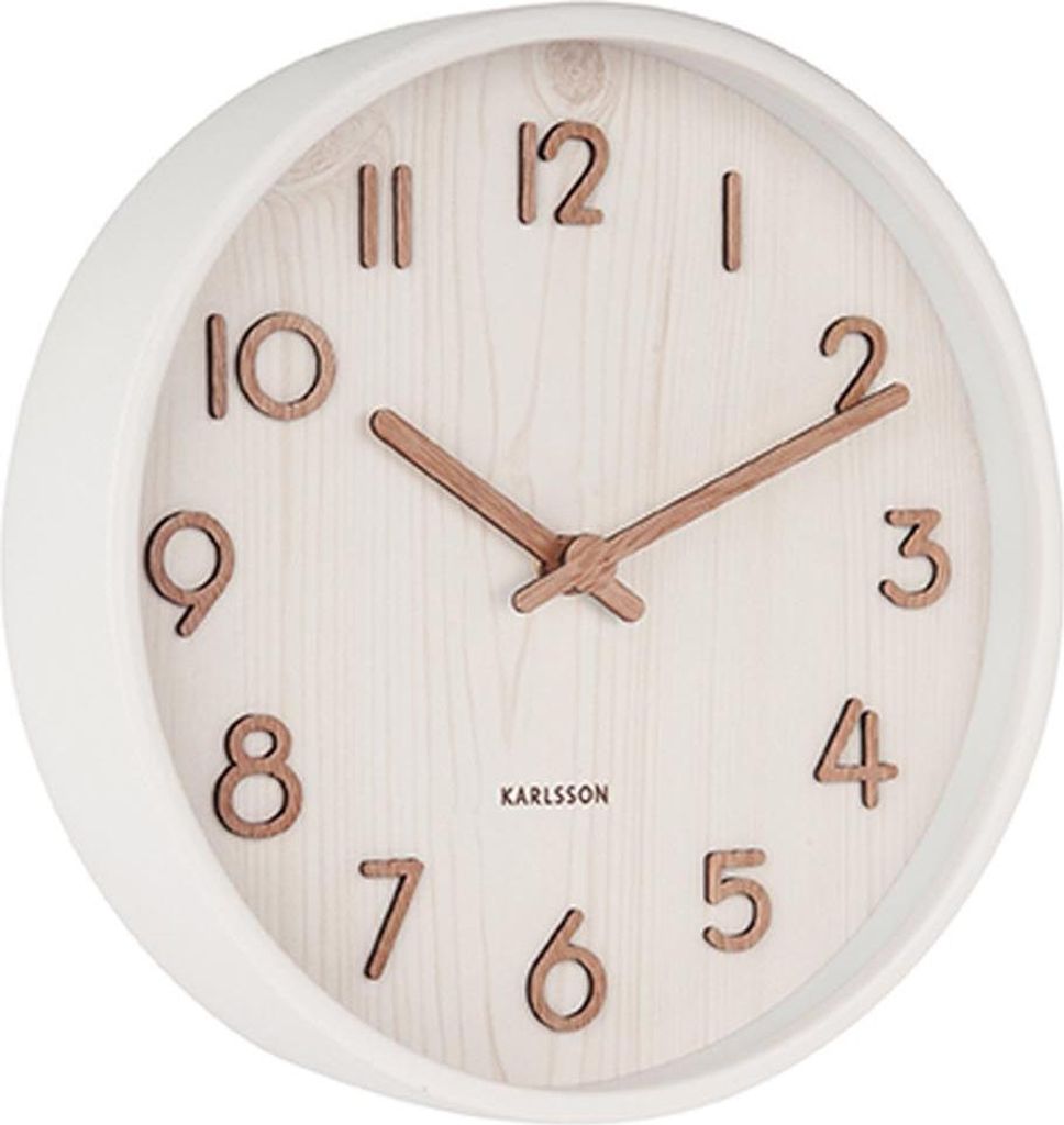 Karlsson - Wanduhr Pure - Weiß - Ø22cm Produktbild 