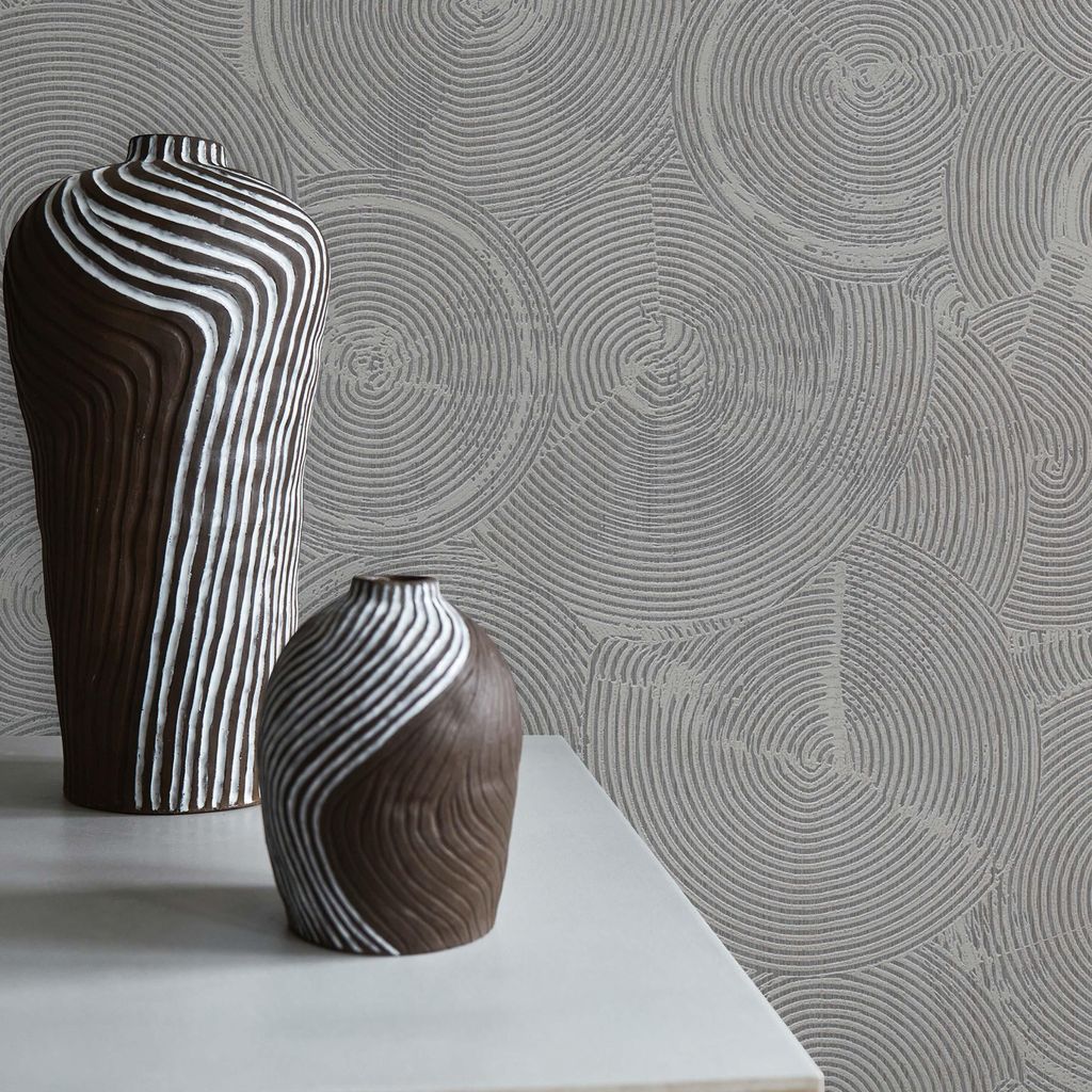 TADESSI Tapete Grafik Meo M1-No.1610 Vliestapete Grau Silber Geometrisch Modern Wohnzimmer Schlafzimmer Küche