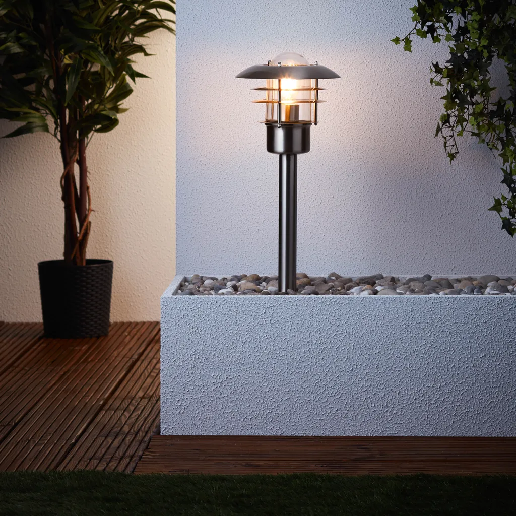 Borne lumineuse de jardin Terrence inox Brilliant pour balisage allée