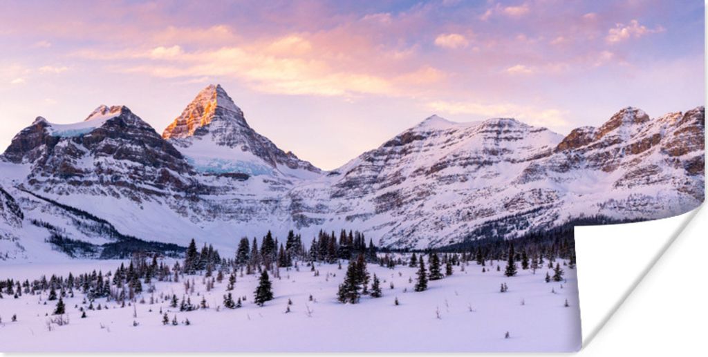 MuchoWow Poster Winterlandschaft im Banff National Park in Nordamerika 150x75 cm - ohne Rahmen