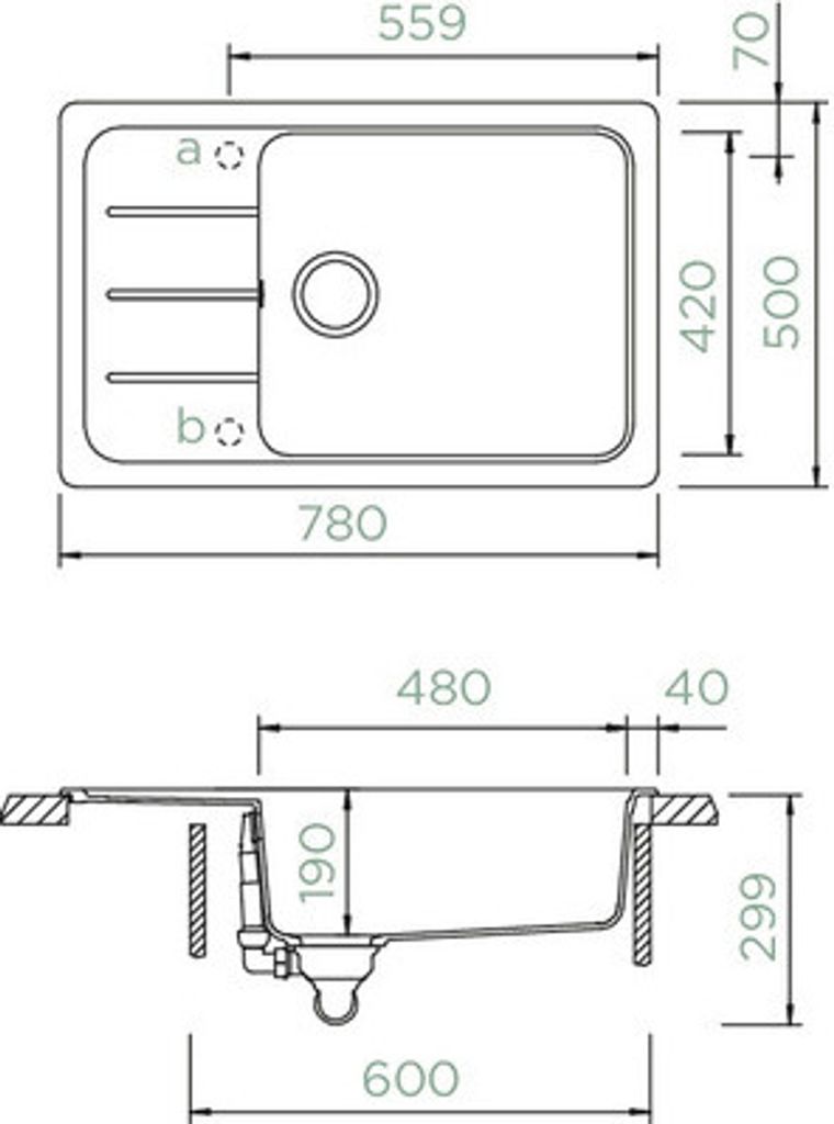 Spüle Schock Formhaus D-100LS-A 780 x 500 mm nero Produktbild 4