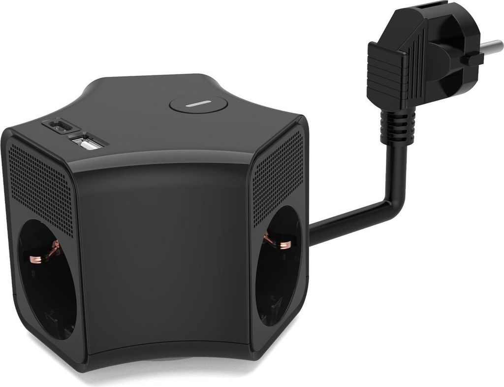 Steckdosenleiste 3x Schuko-Steckdosen 230V 2m USB-A & USB-C mit Schalter Plastrol