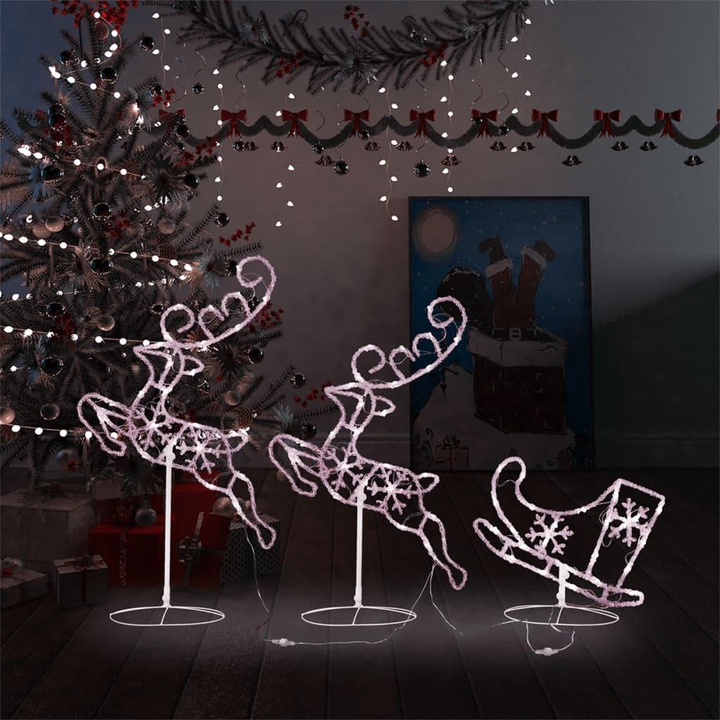VIDAXL decorazione natalizia renna e slitta 260x21x87 cm Immagine del prodotto 