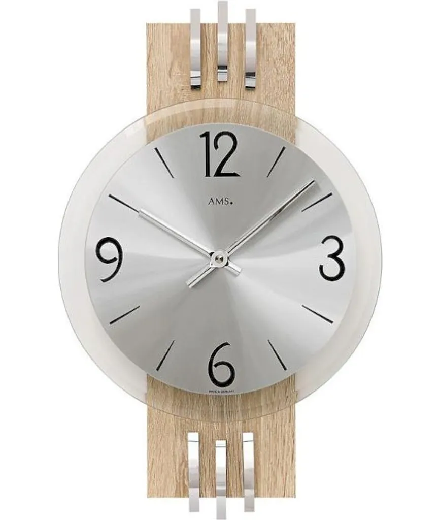Horloge murale 38 cm AMS 9228 idéale pour la lecture facile de l'heure