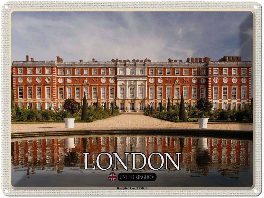 vianmo Blechschild 30x40 cm Hampton Court Palace London Bildmotiv Reisemotiv Abenteuer Reisen