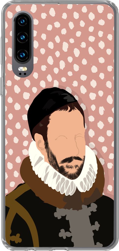 MuchoWow Handyhülle Schutzhülle Hülle für Telefoonhoesje Huawei P30 Pastell - Wilhelm von Oranien - Tupfen - Alte Meister Silikon Softcase Ha...