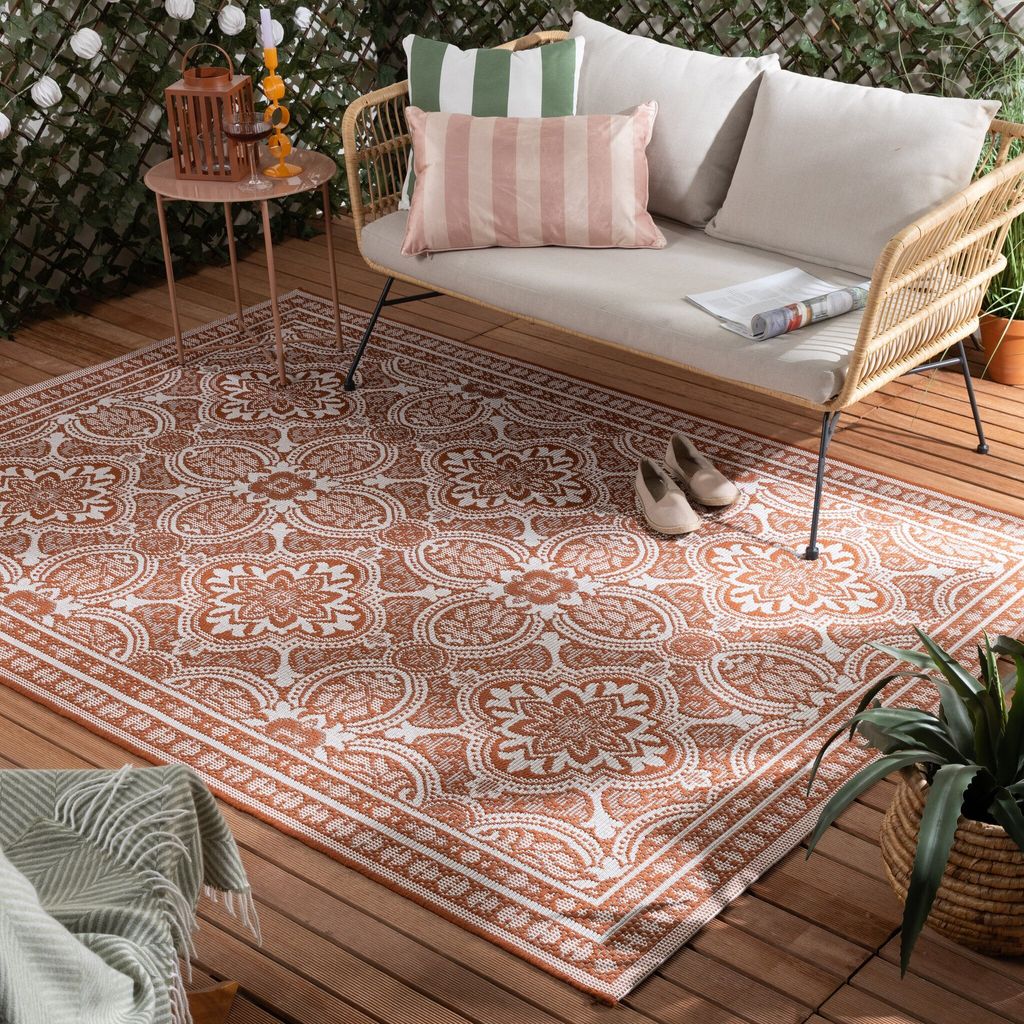 Outdoor Teppich - Summer Oriental Terracotta - 80x150 cm - Balkon, Garten, Terrasse - FRAAI | Home & Living - Boho, Ländlich, Modern