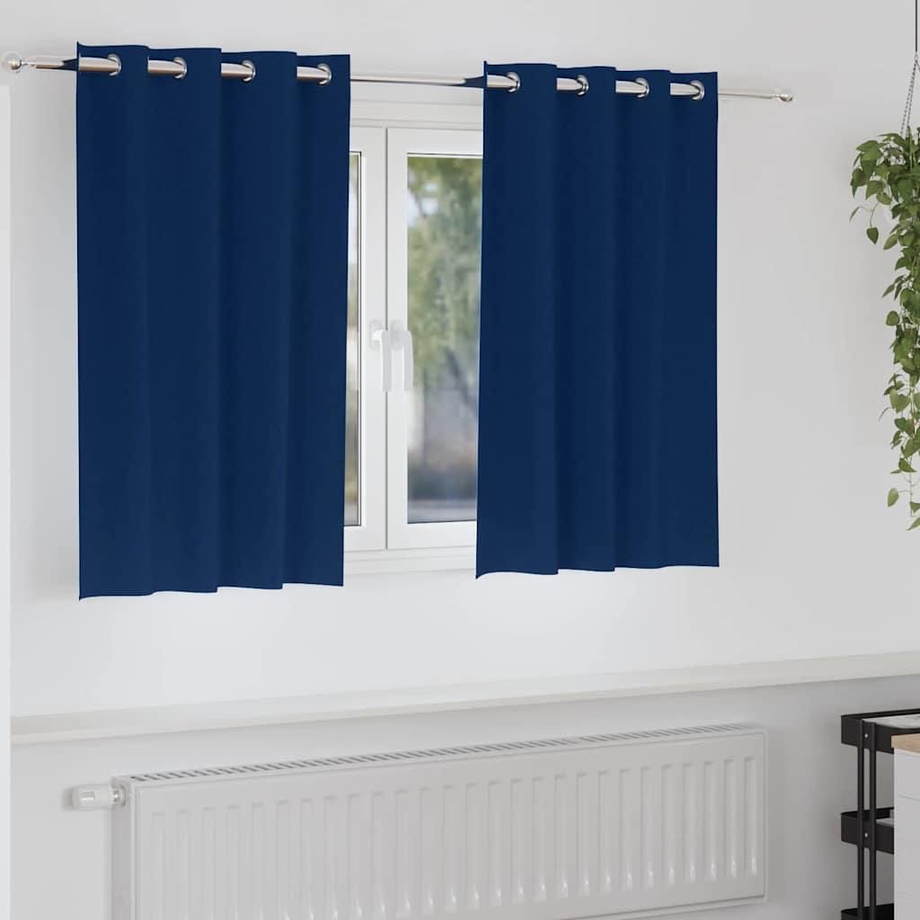 Verdunkelungs-Vorhänge mit Ringen Dunkelblau Polyester