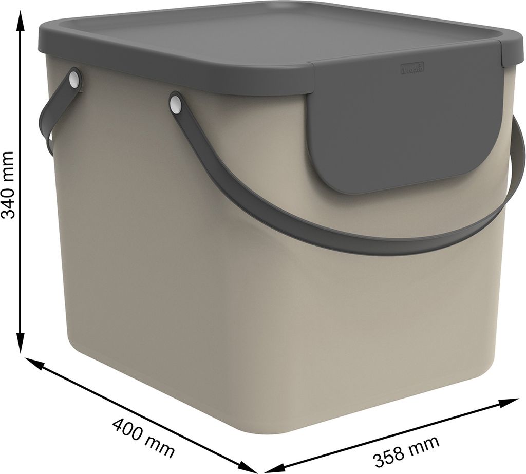 Rotho Mülltrennsystem 40L Albula - Mülleimer 40,0 x 35,8 x Produktbild 4