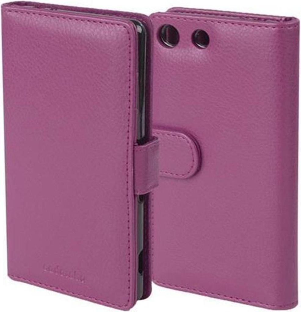 Cadorabo Hülle für Sony Xperia M5 in Lila Backcover Handy Schutz Hülle Book Case Booklet Kartenfächer