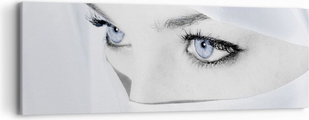 Bild auf Leinwand - Leinwandbild - Schönheit Gesicht Mädchen Mode - 90x30cm - Wand Bild - Wanddeko - Leinwanddruck - Bilder - Kunstdruck - Wandde...