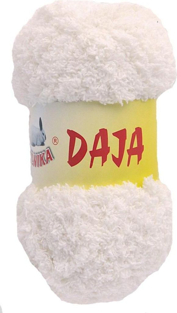 Příze Daja 3 bílá - Chundelatá třásňová efektní příze Obrázek produktu 