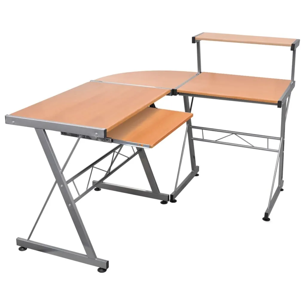 Table d'Ordinateur d'Angle Marron 132x112x99 cm - Bureau Ergonomique - 6