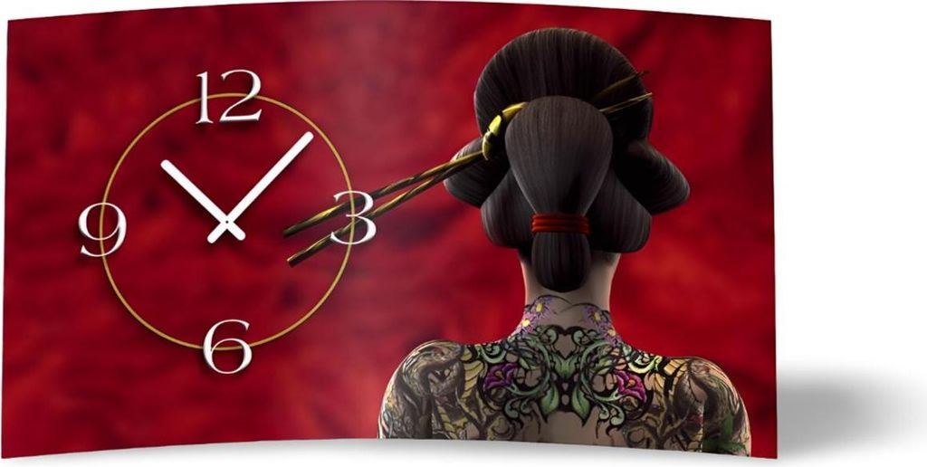 Digital Designer Art Geisha Designer Wanduhr modernes Wanduhren Design leise kein ticken DIXTIME 3D-0342