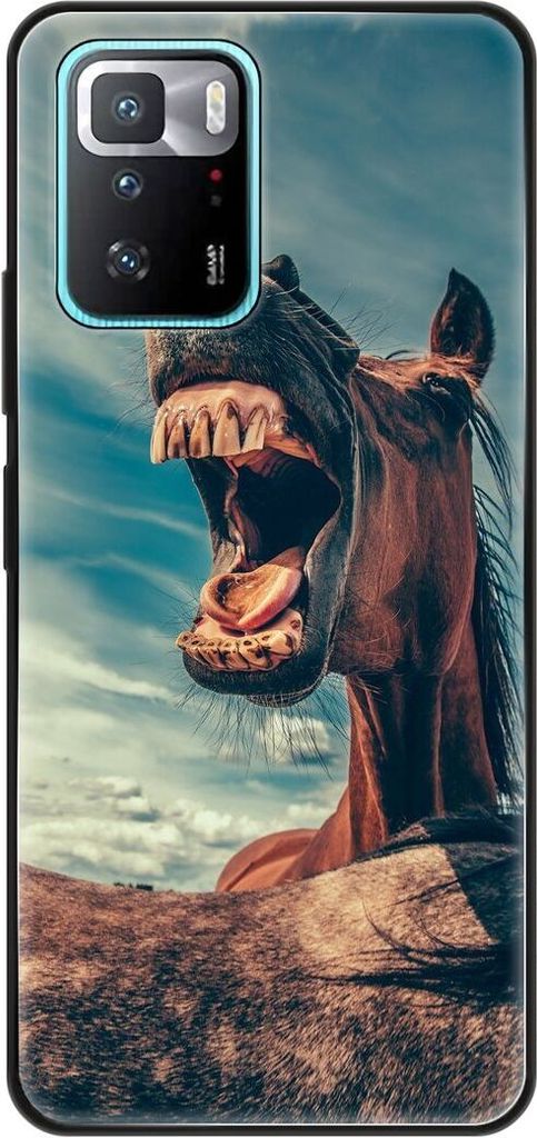 König Design Hülle kompatibel mit Xiaomi Poco X3 GT Kunststoff Soft Handyhülle - Handy Case Lustiges Pferd