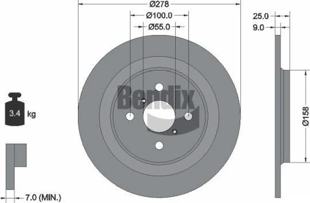 Entretien Toyota Yaris : Disque de frein Bendix BDS1376 homologué OE