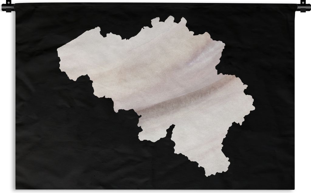MuchoWow Wandteppich Wandbehang Karte - Belgien - Weiß 120x80 cm Tapisserie Dekoration Wandtuch - Wanddekorationen - Wandtücher