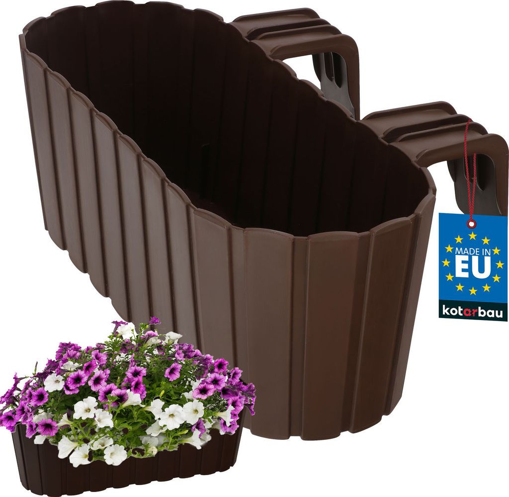 KOTARBAU® Doniczka Balkonowa na Balustradę 40 x 15 x 15 cm Zdjęcie produktu 