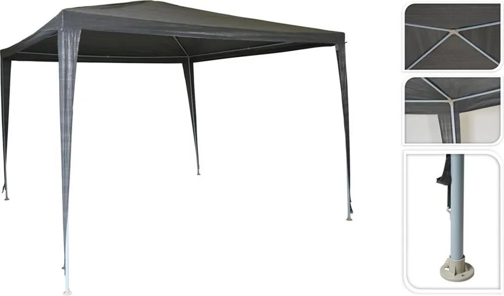 Abri de jardin polyvalent 3x3m tente événementielle grise imperméable