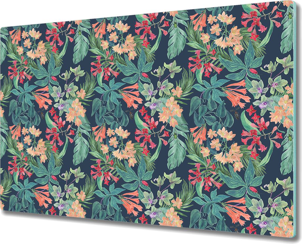 Glas-Herdabdeckplatte Glaskeramikkochfeld-Abdeckung Spritzschutz - 80x52 cm - Aquarell Farbenfroh