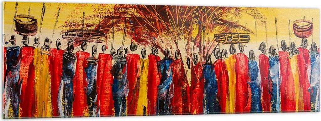 Bilder auf glas - Afrika Stamm - 160x50cm - Glasbilder - Wandbilder - Kunstdruck - zum Aufhängen bereit - Wanddekoration aus Glas - Glas Bilder - ...
