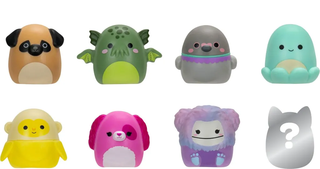 Squishmallows Squish-a-longs Mini Figurines - Pack de 8 Pièces 2,5 cm