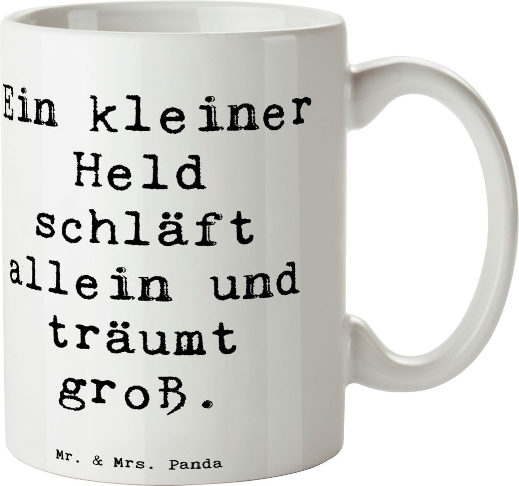 Mr. & Mrs. Panda Teetasse Spruch Alleine schlafen lernen - Weiß - Geschenk, Geschenkideen, Mut, Kaffeebecher, Bettchen, Zuversicht, Vertrauem, Kin...