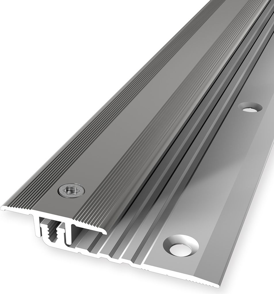 PROVISTON | Ausgleichsprofil | Vinylprofil | Breite: 25 mm | Höhenausgleich: 4 - 9.5 mm | Länge: 900 mm | Aluminiumprofil | Edelstahloptik | 1 St...