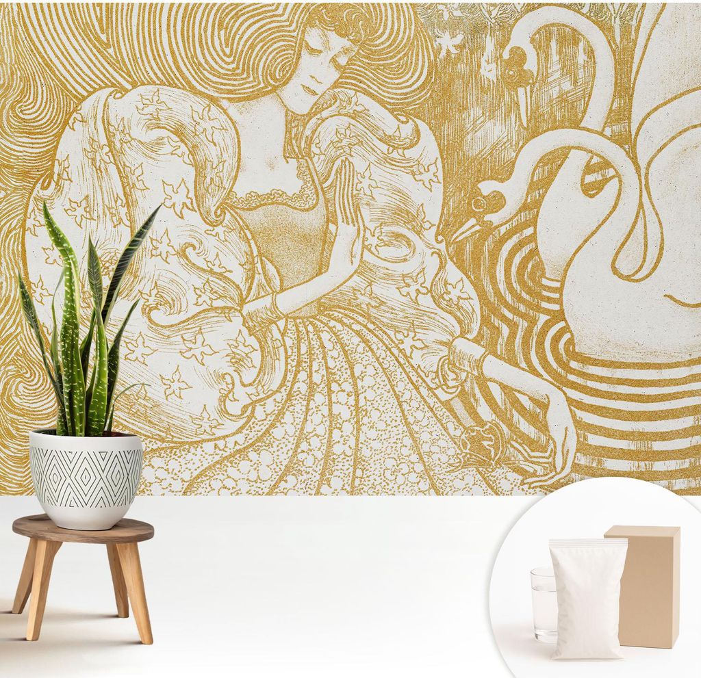 Fototapete - 208x146 cm - Tapete - Wandtapete - Wandbilder - Dekofolie - Tapete Folie - Wand - Dekoration - Wohnzimmer - Weibliche Eleganz