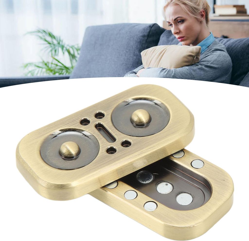 Eulenfinger Zappel Slider Magnetdruck Angst erleichtert Metall Sensory Push Card Spielzeug Gold Gold