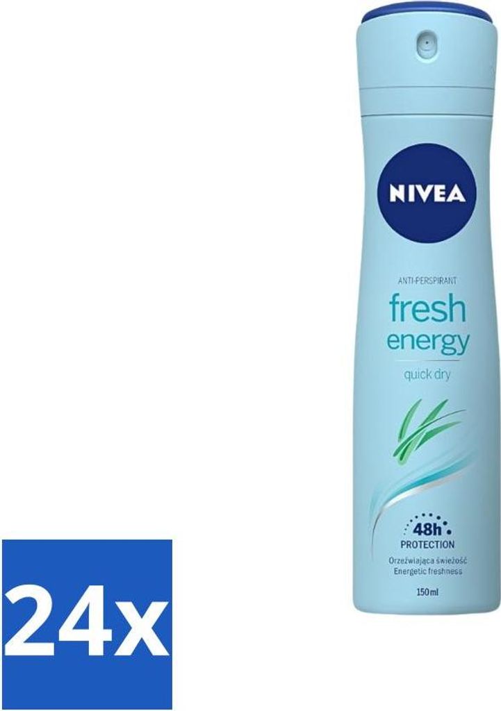 Nivea - Deodorant - Spray - Frische Energie - 48 Stunden lang anhaltend - 150 ml - Vorteilspack - 24 Stücke