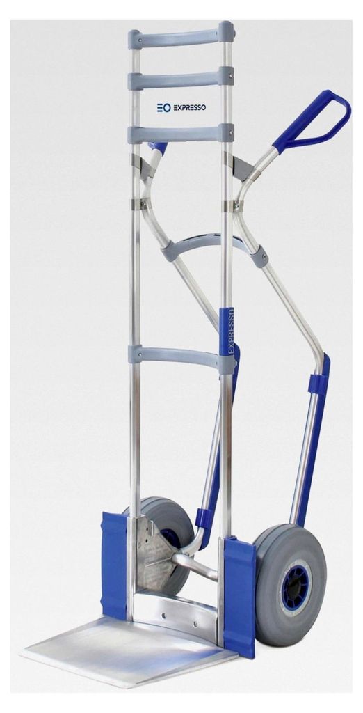 Vollmontierte Alu Sackkarre für Säcke, Rollen und Kartons / 250kg / pannensichere Vollgummireifen / Schaufel L 30 x B 30,5 cm