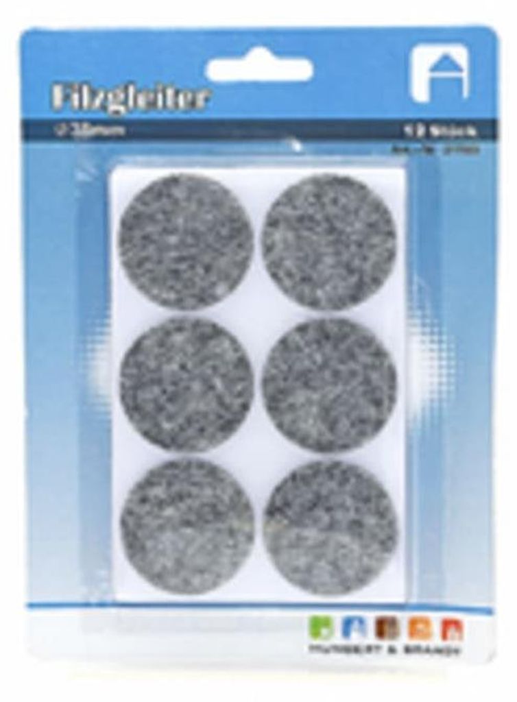 12 plstených klzákov, Ø 38 mm, okrúhle pre stoličky, stoly, Obrázok produktu 