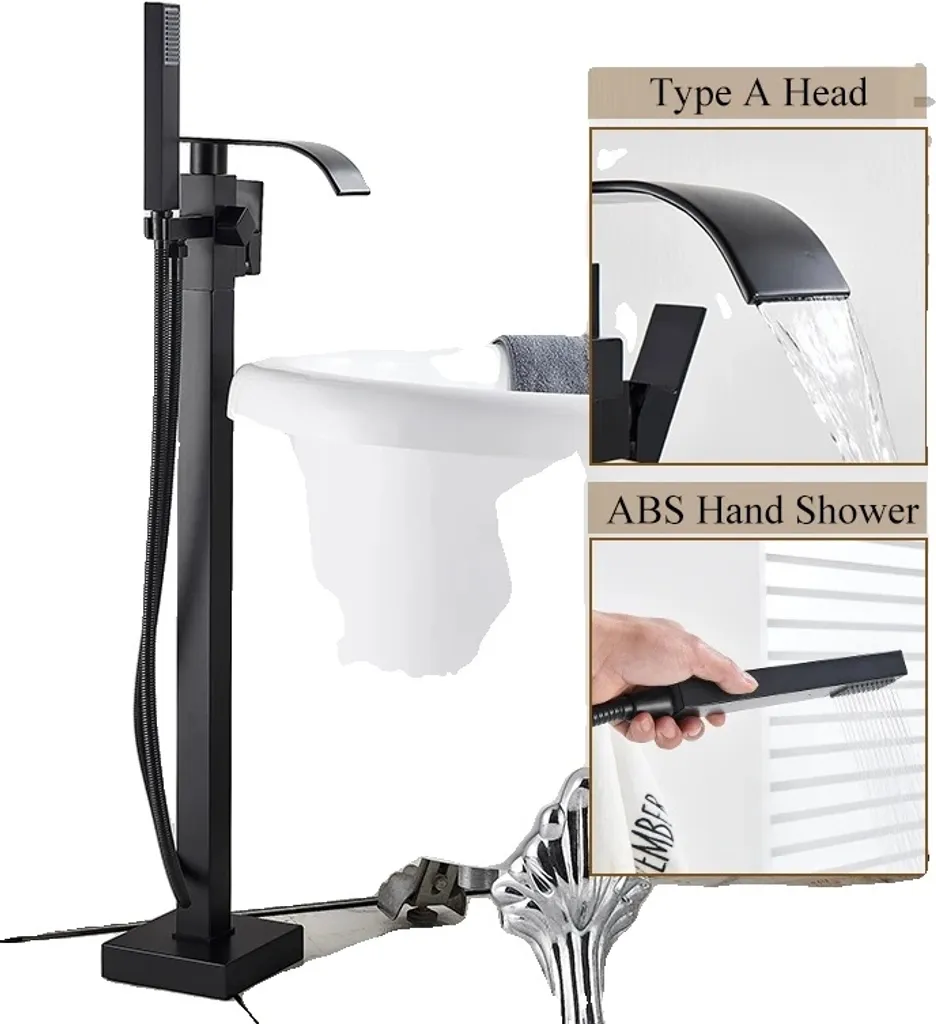 Mitigeur baignoire noir mat anti-calcaire douche à levier unique A