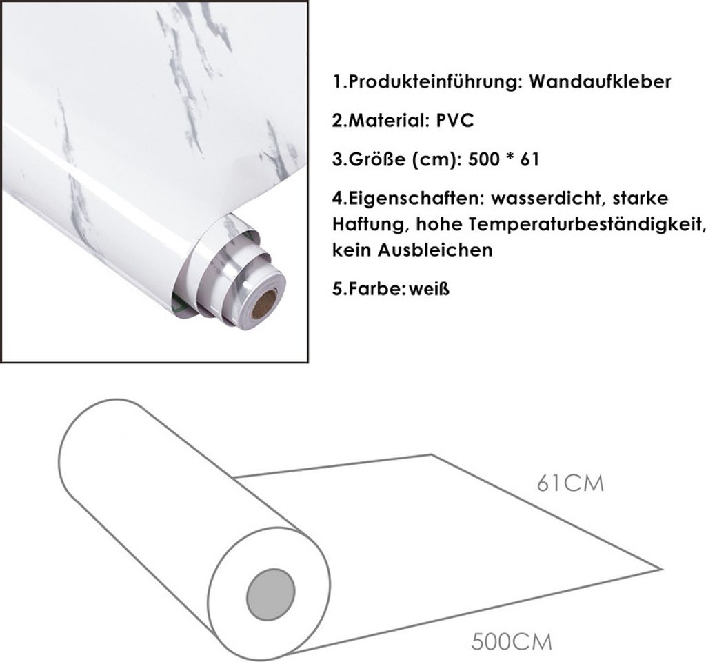 5M samolepicí fólie na nábytek fólie na zeď mramorové dveře Obrázek produktu 2