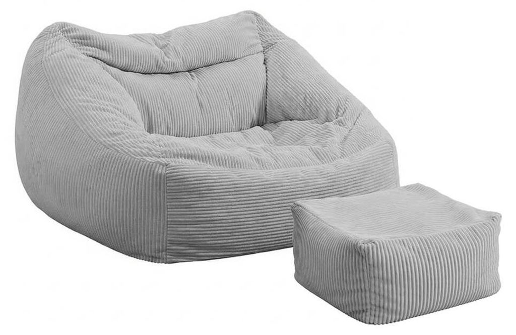 HOME DELUXE - Sitzsack COZY mit Hocker - Stoff: Samt Cord, Produktbild 
