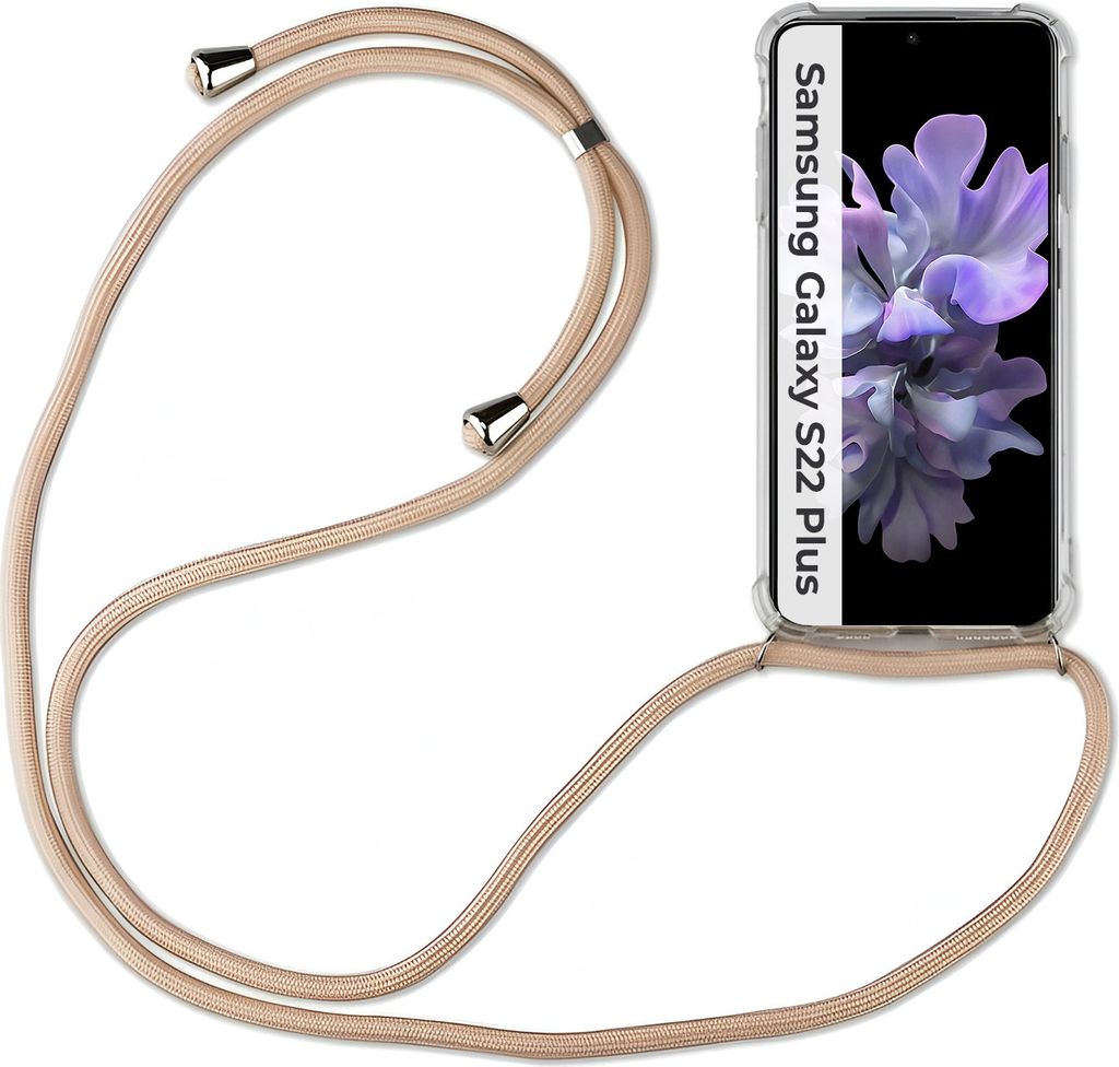 Handykette für Samsung S21 S22 S23 S24 FE Plus Ultra Handyhülle mit Band Hülle Galaxy S22+ Beige / Braun