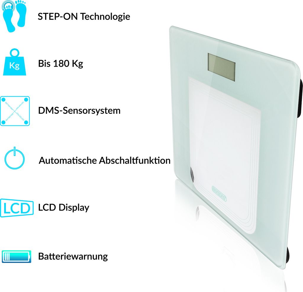 MONZANA® Digitale Personenwaage hochpräzise DMS-Sensoren Produktbild 3