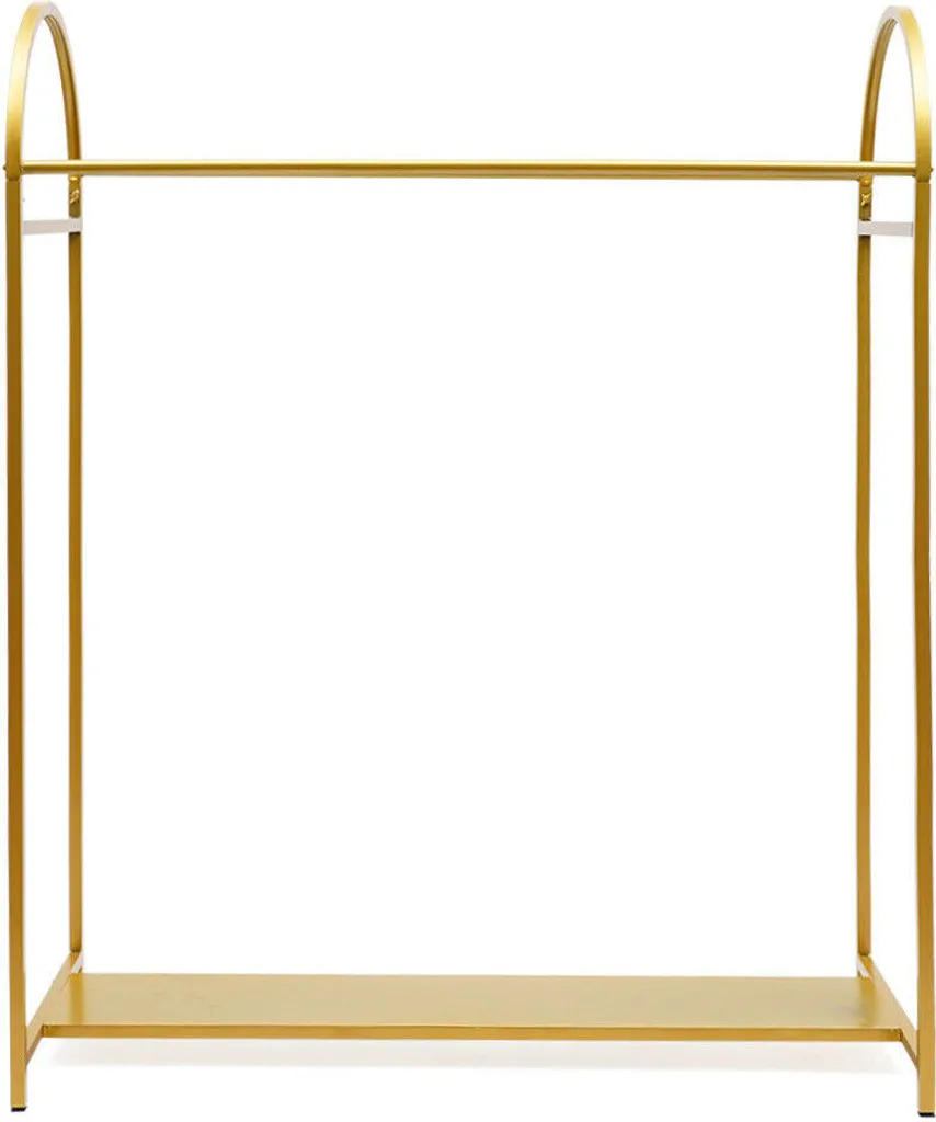 Porte-manteau robe de mariée en fer doré - Étagère stockage 150cm Or