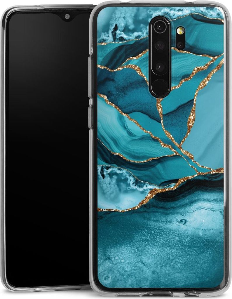 DeinDesign Handyhülle für Xiaomi Redmi Note 8 Pro Silikon Hülle Case Smartphone Schutzhülle Edelstein Glitzer Look Marmor