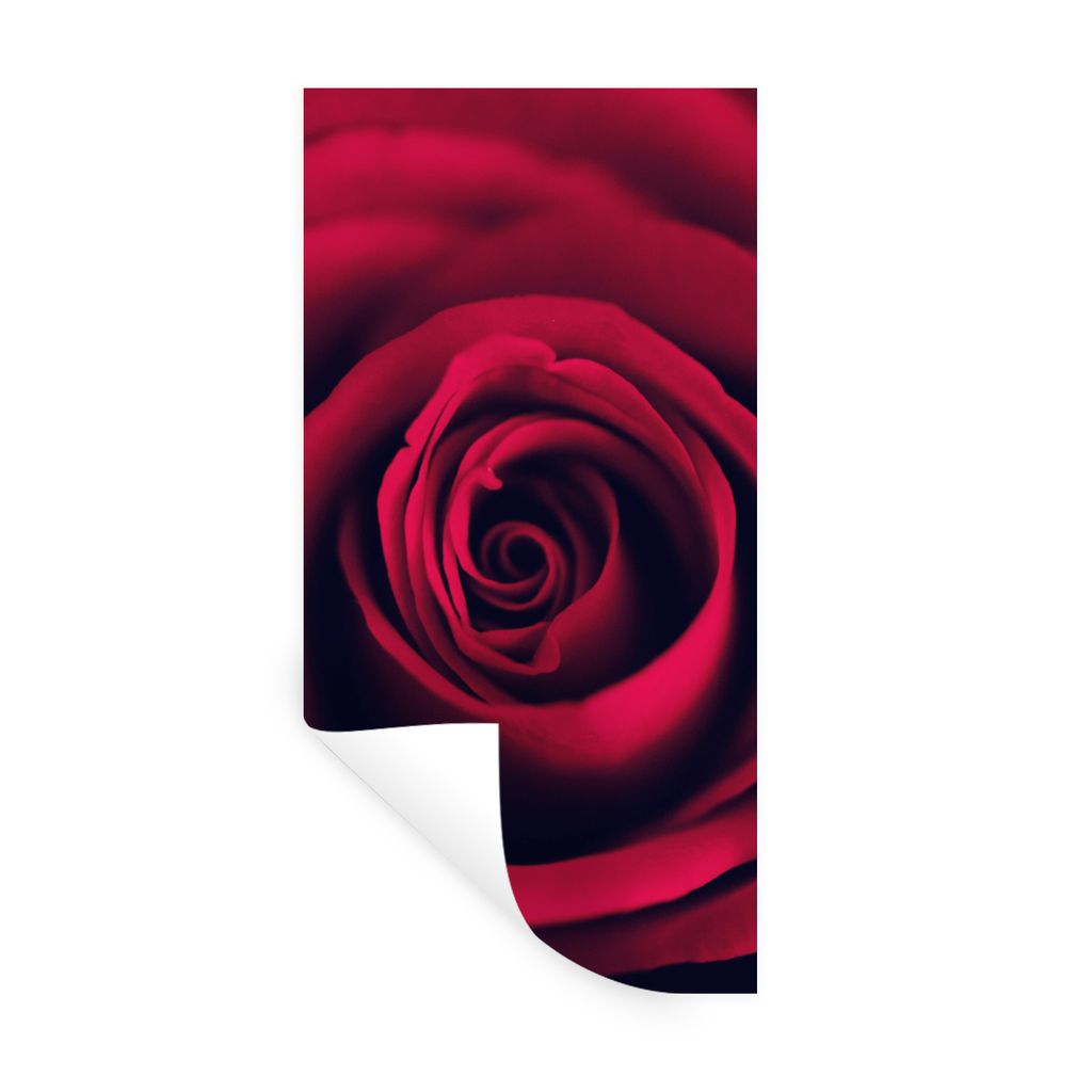 MuchoWow Wandtattoo Wandsticker Wandaufkleber Rosen - Rot - Detail 20x40 cm Selbstklebend und Repositionierbar - Selbstklebend - Fototapeten