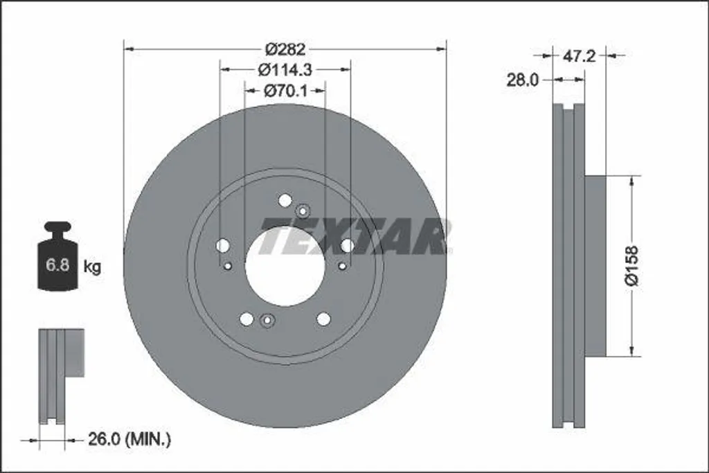 Disque de frein ventilé avant pour coupé NSX et berline Accord