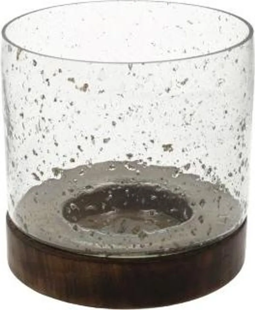 Photophore de luxe en verre noir Natural Living HBX Ø17 cm H16