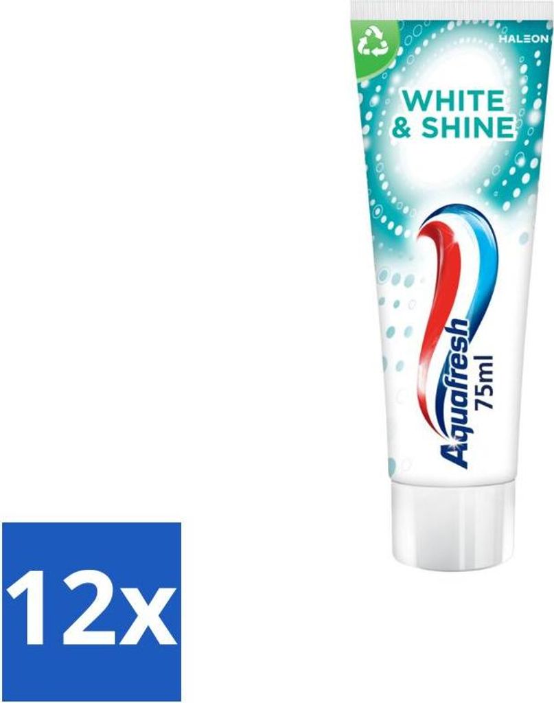 Aquafresh White & Shine - Aufhellende Zahnpasta - 75 ml - Vorteilspack - 12 Stücke