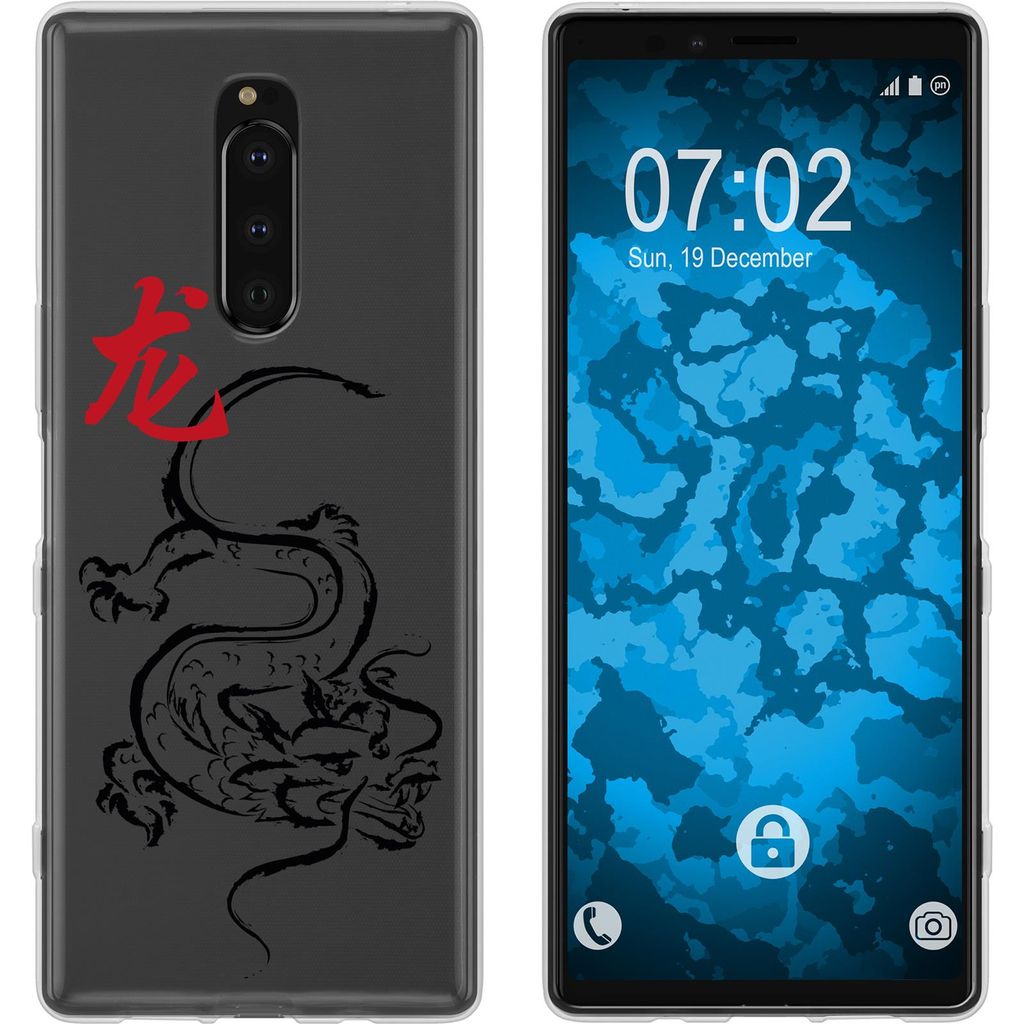 PhoneNatic Case kompatibel mit Sony Xperia 1 Silikon-Hülle Tierkreis Chinesisch M5